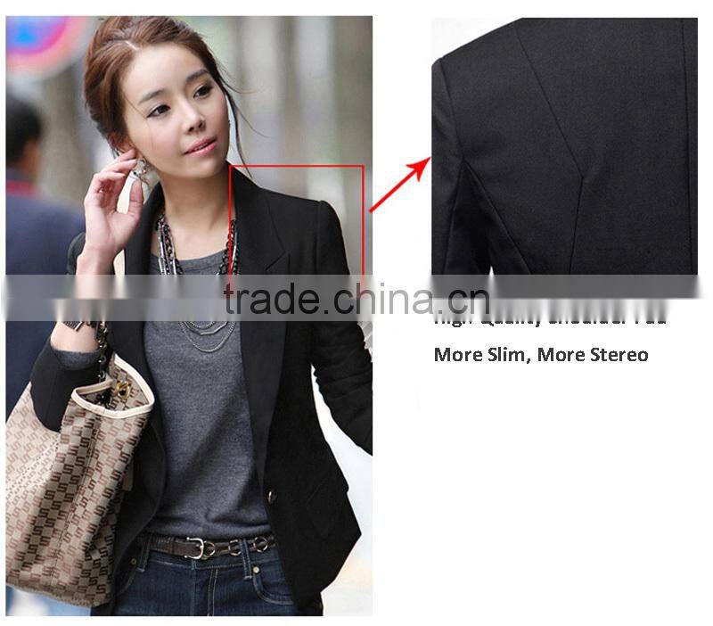 NEW Women Slim One Button Long Sleeve Black Women Blazers 2014