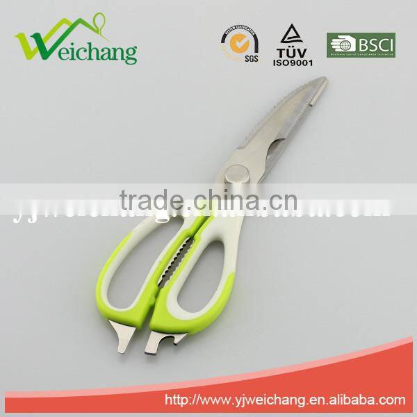 WCJ659 Soft grip Scissors Heavy Duty Checkered Chef Multifunction Kitchen Scissors Shears