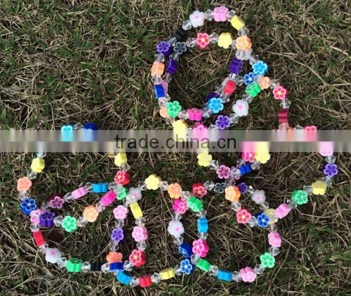 New arrive fashion kids bead bracelets colorful acrylic bracelets
