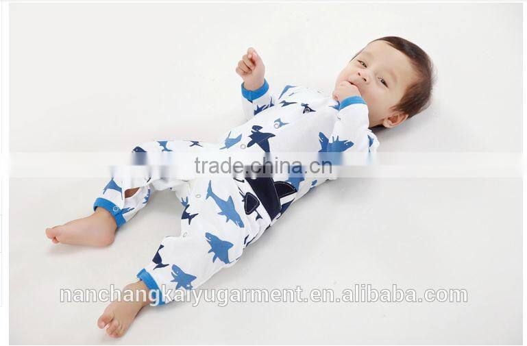 Wholesale cotton plain baby romper,baby animal print rompers,long sleeves long leg baby romper