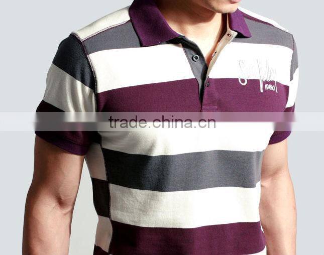 fashion men's polo shirt, stripe polo shirt,boby fitted men polo shirt with logo embroidery nanchang