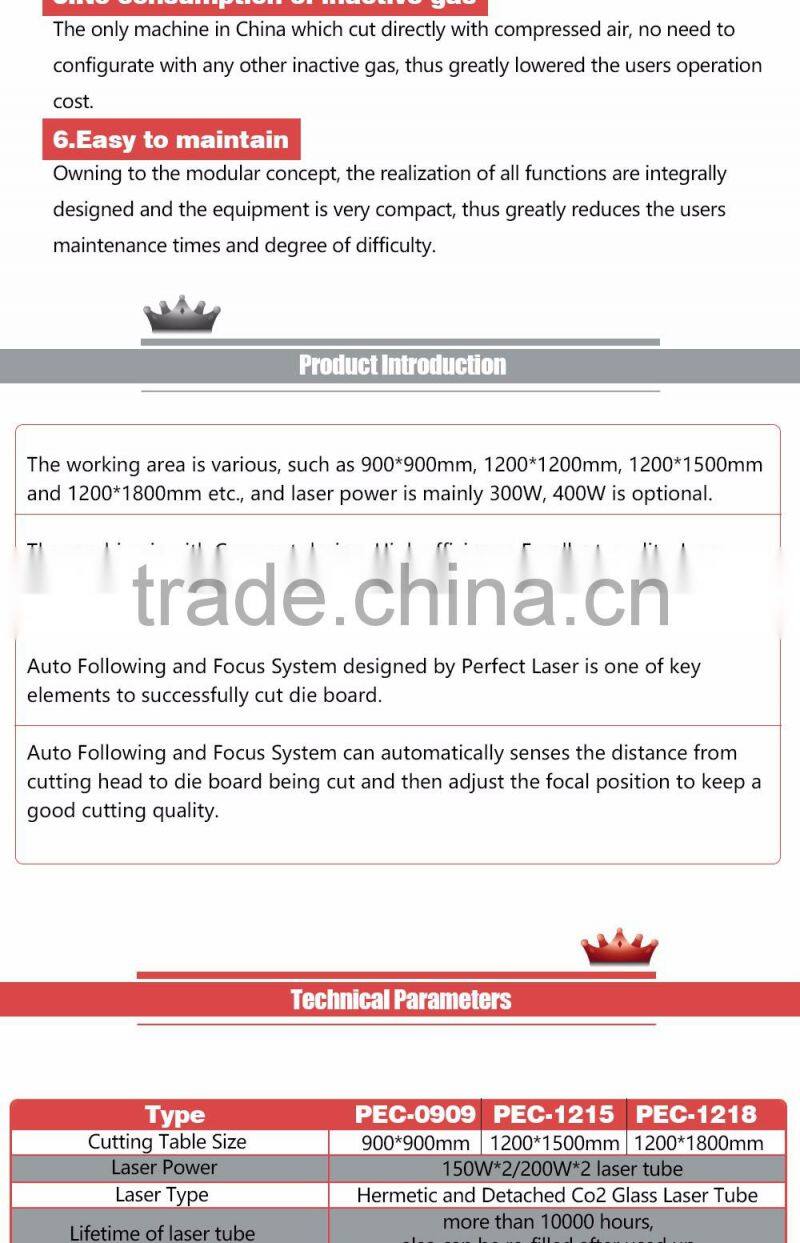 18mm Plywood Laser Die Board Cutting Machine 300w 400w to Make Plywood / Carton / Wood Package