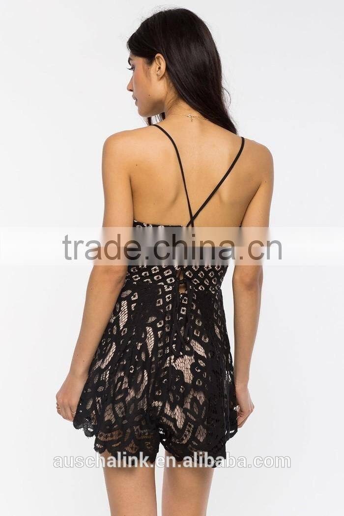 2016 new style sexy women lace romper wholesale OEM service
