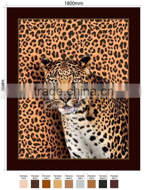 Argentina extra thick heavy leopard tiger design printed plush travel blanket