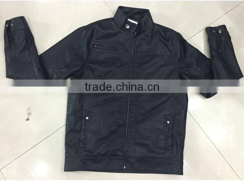 Pu leather jacket zipper up jacket winter coat man