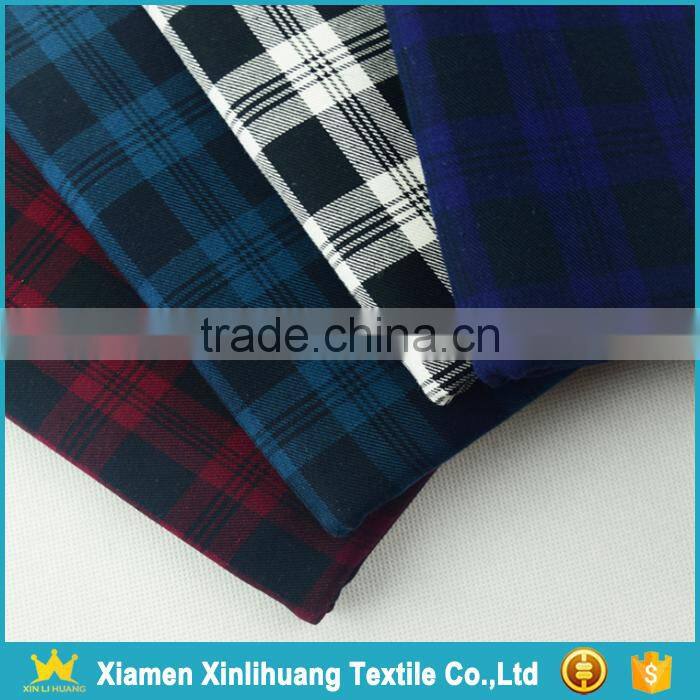 Wholesale New Fashion 40S Brushed 100 Cotton Yarn Dyed Twill Plaid Fabric for Shirt