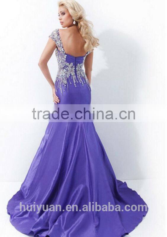 new purple backless off shoulder beaded ball gown bridal gown