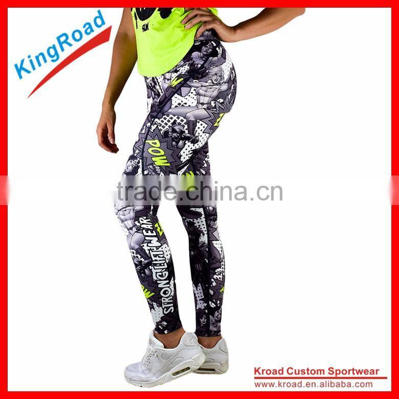 Custom Sublimation Printed fitness leggings, compression tights