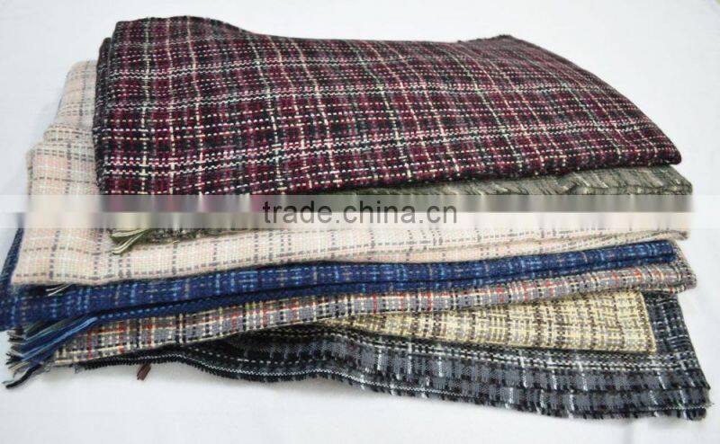 2017 winter the large high quality lady soft 100%viscose plaid shawl