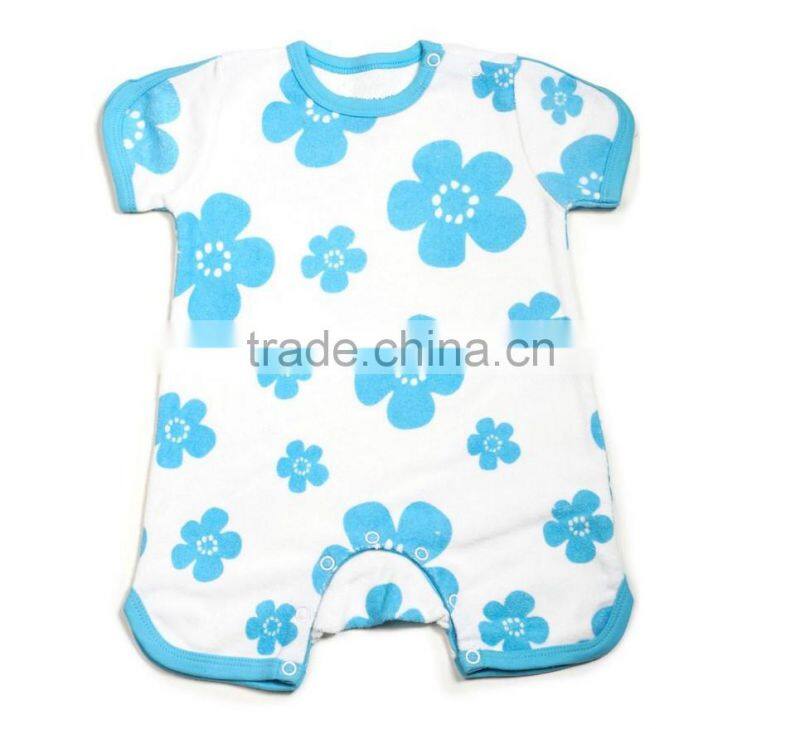 2015 kids garment baby girl flowers printed rompers kids baby clothing