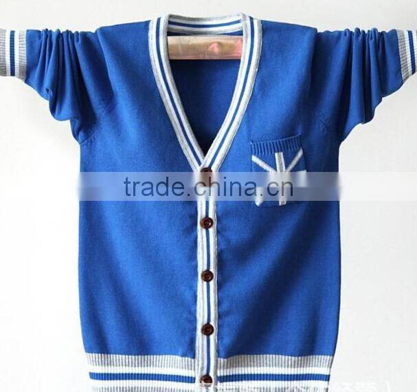 wholesale custom OEM kids plain knitting children baby unisex boys shcool cardigan