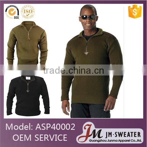 Classic style cotton/ acrylic/ woolblack mens military combat sweater
