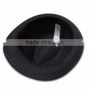 Women's Fashion Wool Felt Fedora Hat with Black Ribbon and Feather Ornament