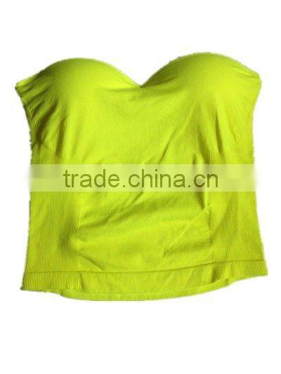 seamless Strapless Crop Pad Bustier Bra Corset Bralet Top