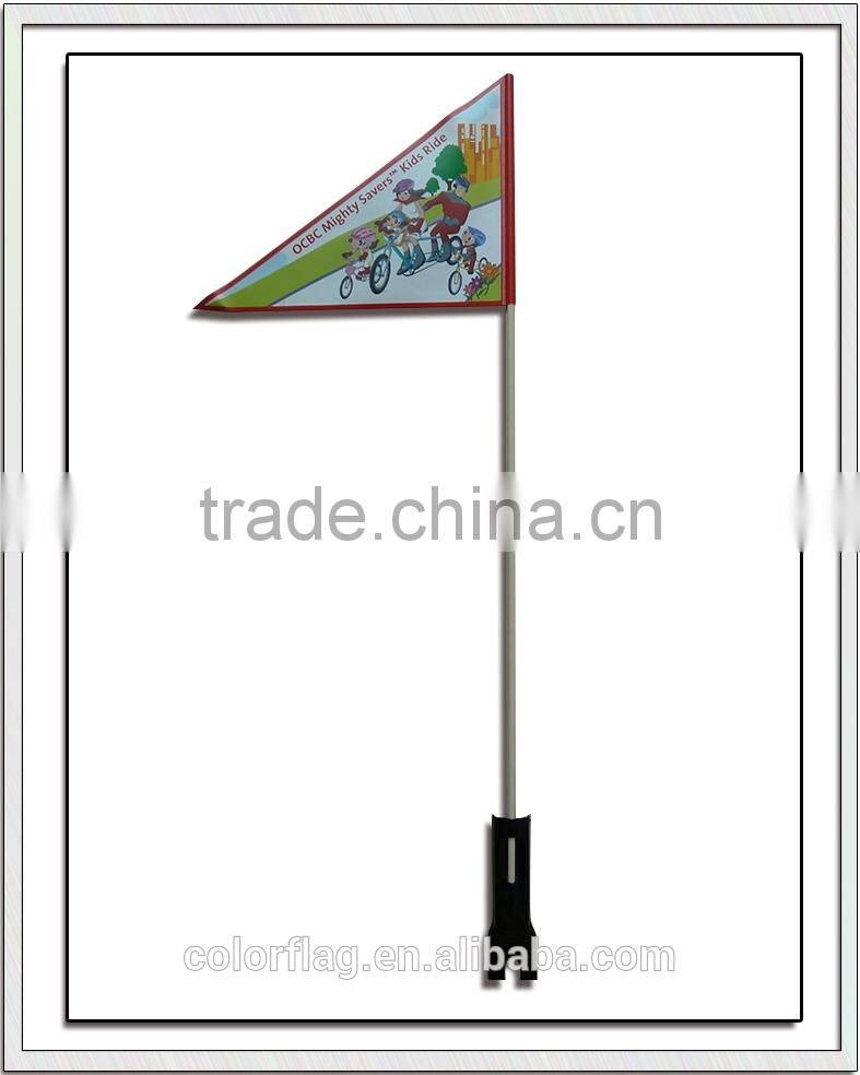 kids safety bicycle flag with pole
