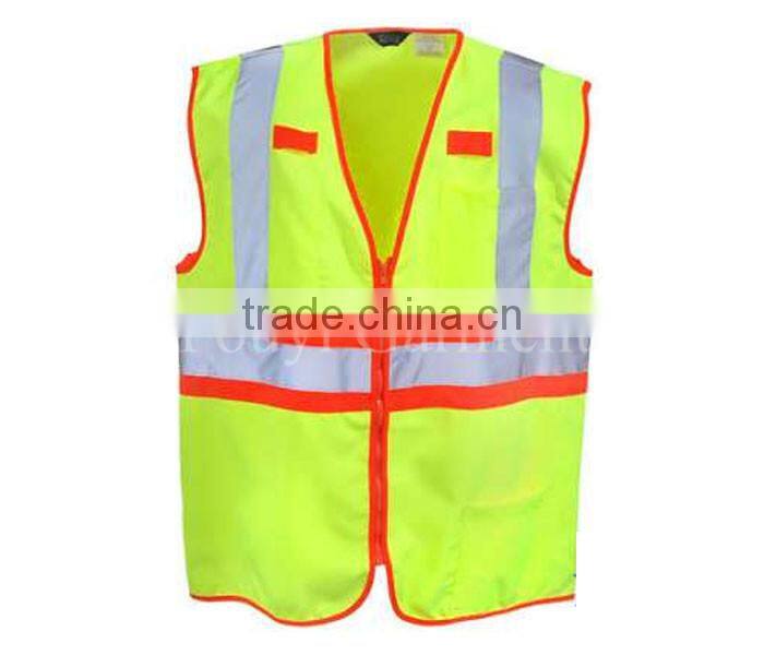 extra wide reflective tape yellow China supplier clothing safety workwear vest