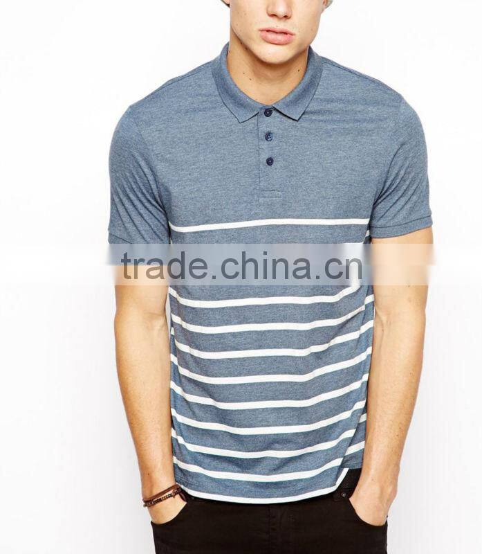 Men's fashion design stripe polo shirt custom polo shirt design with combination