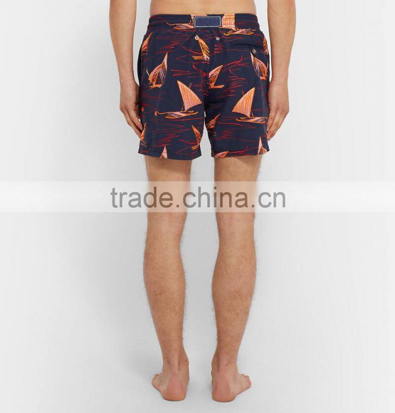 2017 hot sale summer shorts men beach Mid-Length Embroidered custom made 100% nylon Swim Shorts wholesale