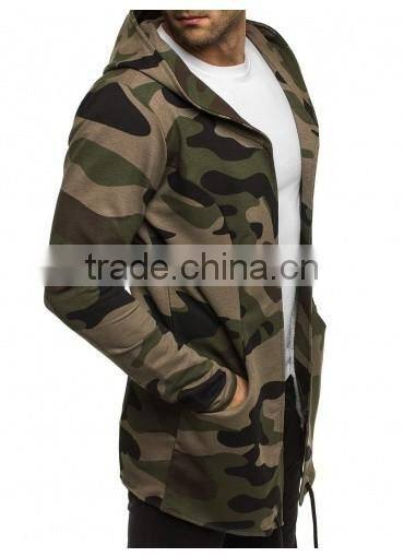 Men's Camouflage Print Zipp-up 100% Cotton Fleece Hoodies