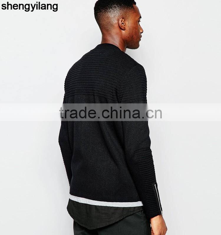 Top sale high quality fashion Knit motorcycle bomber jacket wholesale guangzhou supplier