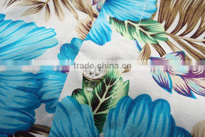 Men's Flower Casual Button Down Short Sleeve Shirt