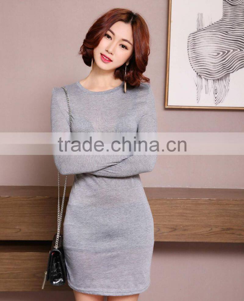 Blank Wholesale Long tight fit Cotton t shirt Dress for women