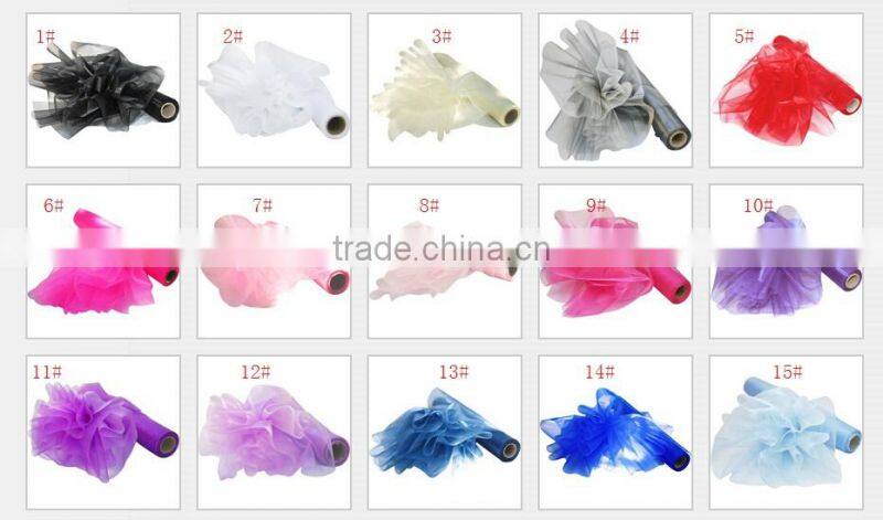 28CM * 25MTR Length Organza Roll Fabric Wedding Party Decor Chair Bows Table Runner Sash