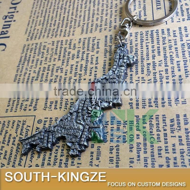 New Japan Niigata Map Zinc Alloy Keychain
