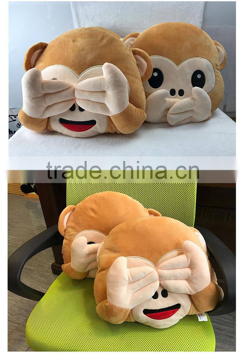 Factory direct plush monkey emoji pillow plush