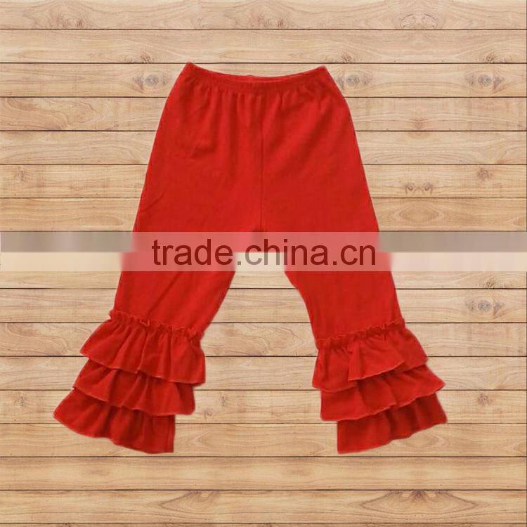 CH00267YIWU BOYA Cotton milk silk dress cotton red ruffles pants fabric pattern kids clothes wearing boutique dresses