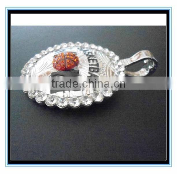 XP-MP-099355 FACTORY PRICE Rhinestone sport ball baseball ,softball ,basketball MOM necklace wholesale