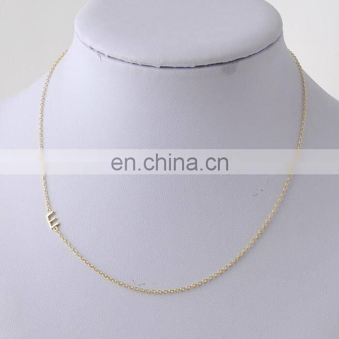 Personalized Sideways cute with baby's Initial Necklace - Silver