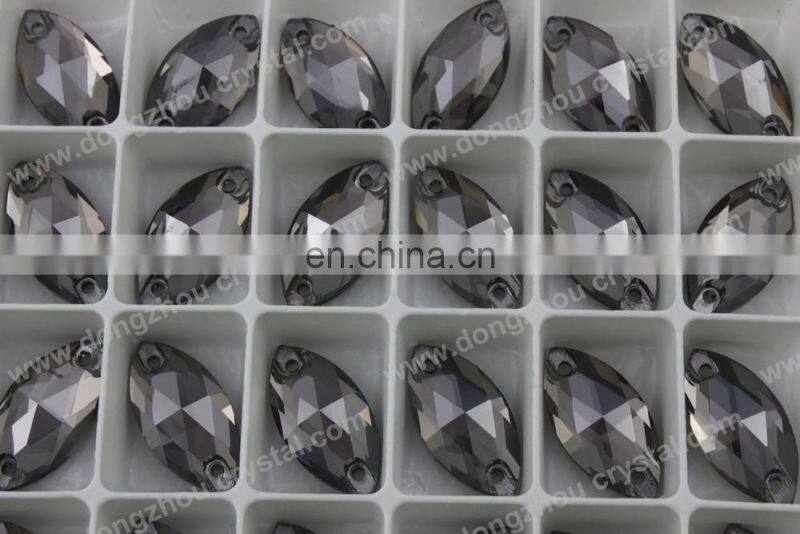Horse eye shaped large sew on rhinestones for wedding dresses