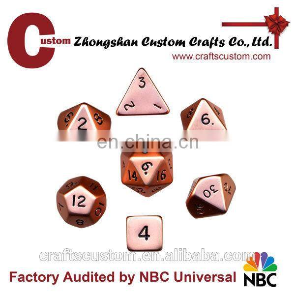 Custom 12mm 8sides metal engrave mini dice