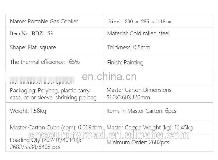 OEM ODM cool rolled steel cheap portable gas stove high quality cooker for sale stove