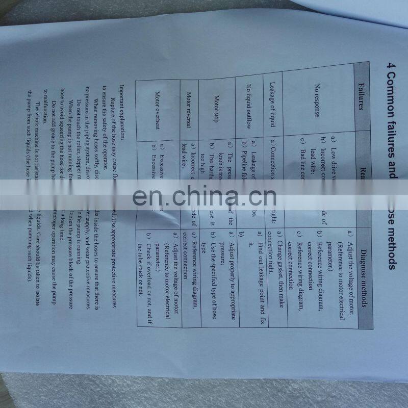 high viscosity industrial preservative peristaltic pump price