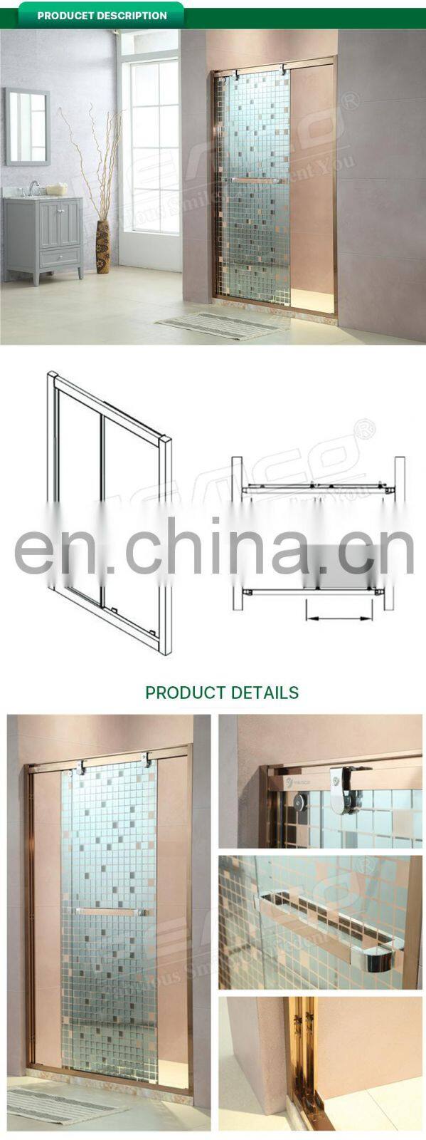 2 glass sliding shower enclosure 304 stainless steel freestanding shower door room
