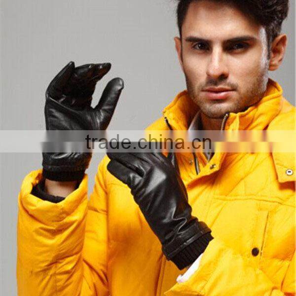 Mens goatskin winter gloves genuine leather