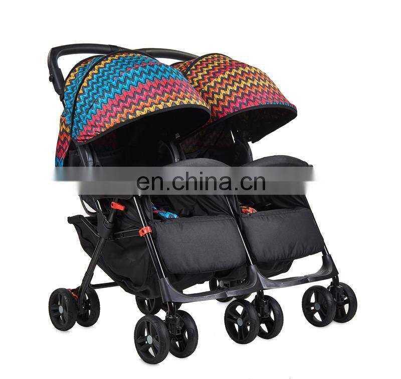 factory OEM aluminum alloy frame 12 wheels twins baby stroller