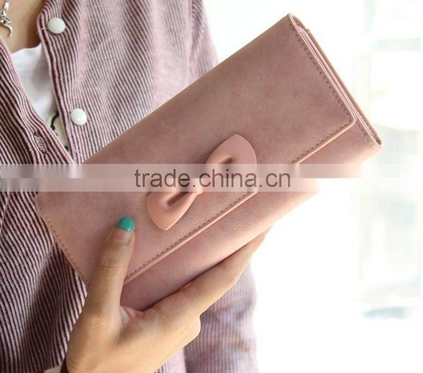 fashional Trendy and popular Pu leather Butterfly bow wallet Purse Cartera para dama de calidad Carteira