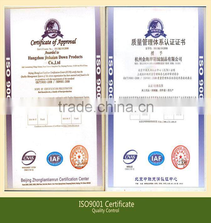 Feather duvet/stripe fabric quilt comforter/hotel bedding set