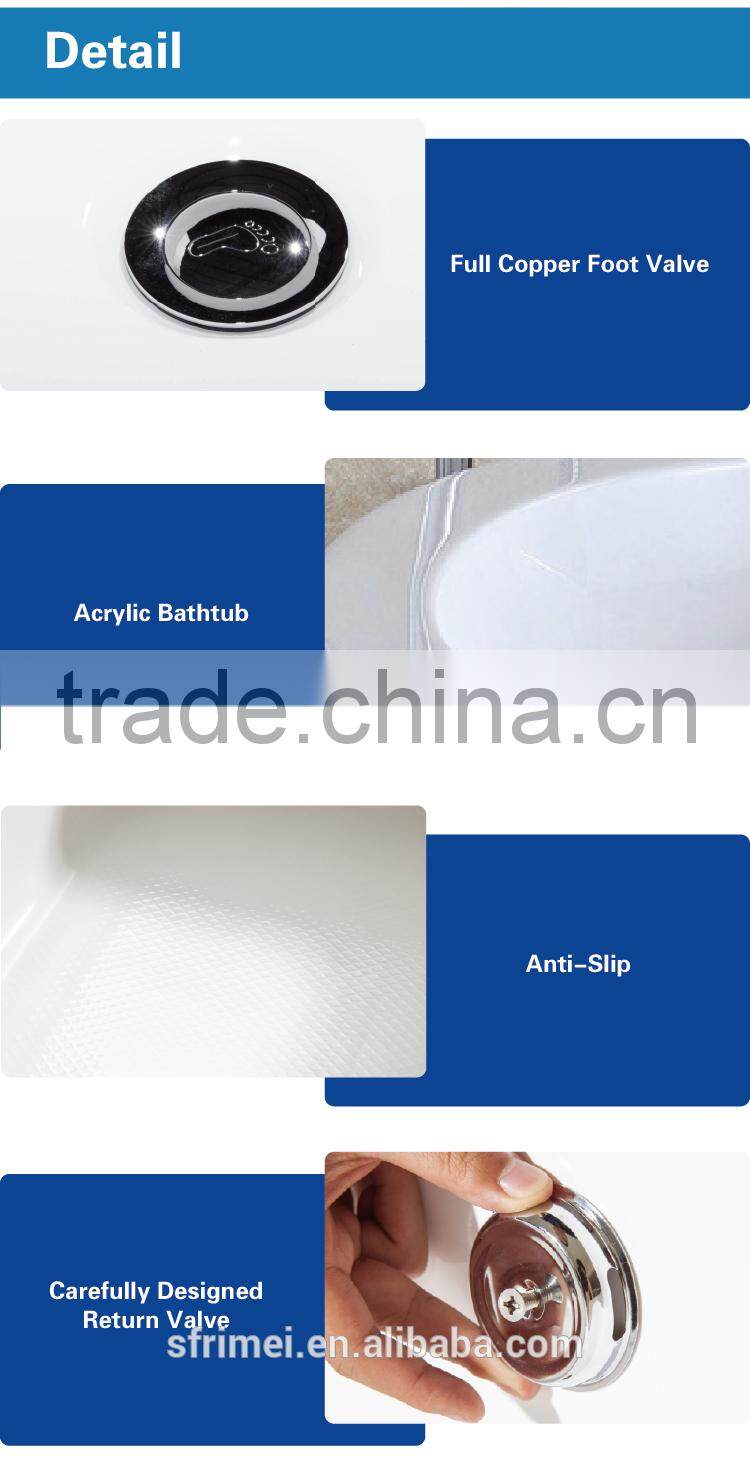 Low Price White Acrylic European Style Soaking Bathtub For Sale