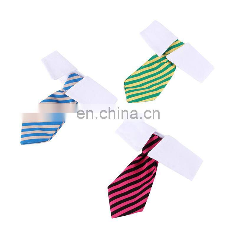 Dog Grooming Cat Striped Bow Tie Animal Bowtie Collar Pet Adjustable Neck White Necktie For Party Wedding