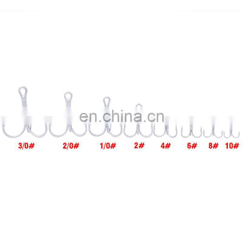 Amazon Strong Treble Strengthened Hooks Fishing Lures Hook 100pcs/bag Silver Strong Treble Hook