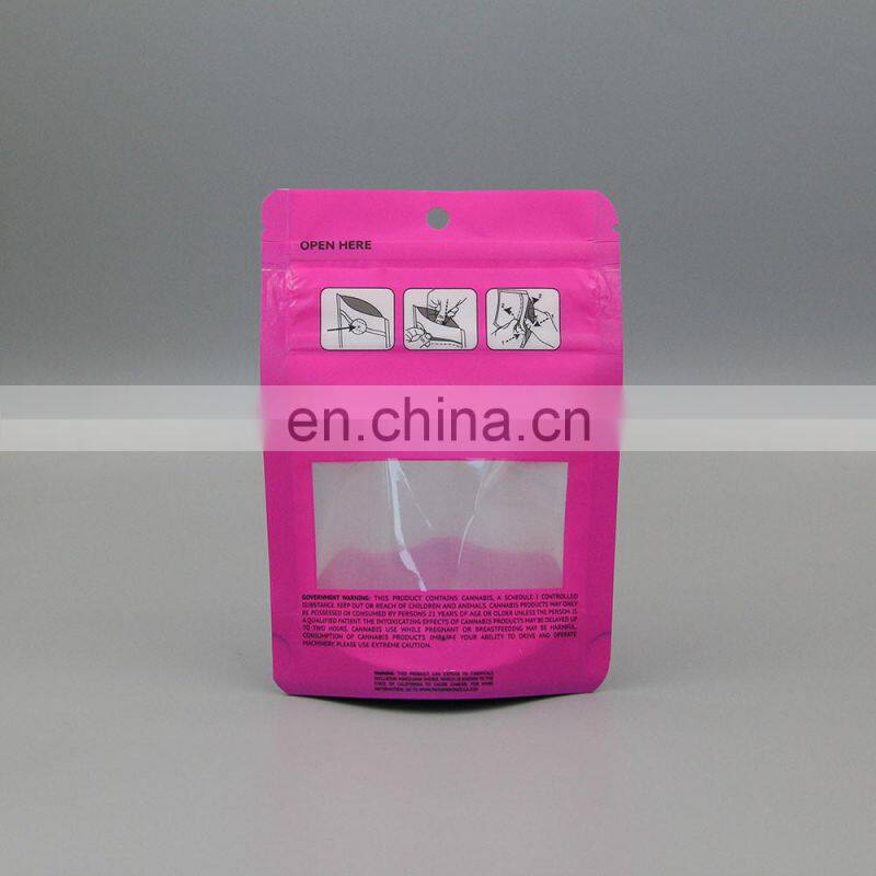 Custom Printed Plastic Smell Proof Black Zip lock 3.5g 7g Gummies Candy Packaging Bag