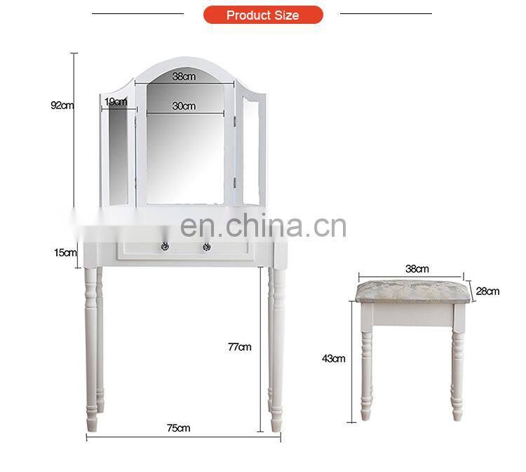 aunty mirror tool 4 drawers makeup dressing table