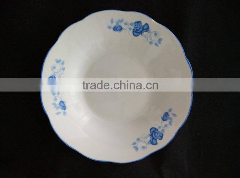 deep soup plate stock porcelain 9 inch with cheap price cut edge ceramci soup plate with GK line