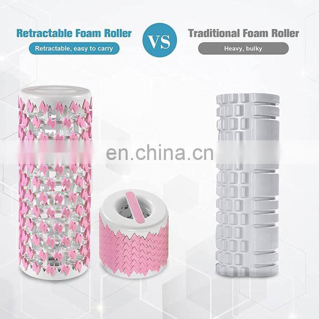Adjustable Collapsible Foam Roller For Pain & Muscle Recovery for Massage and Yoga