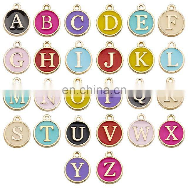 26pcs 12*14mm Alphabet Letter Enamel Charms Jewelry Handmade Pendants Jewelry Making Handmade DIY Bracelet