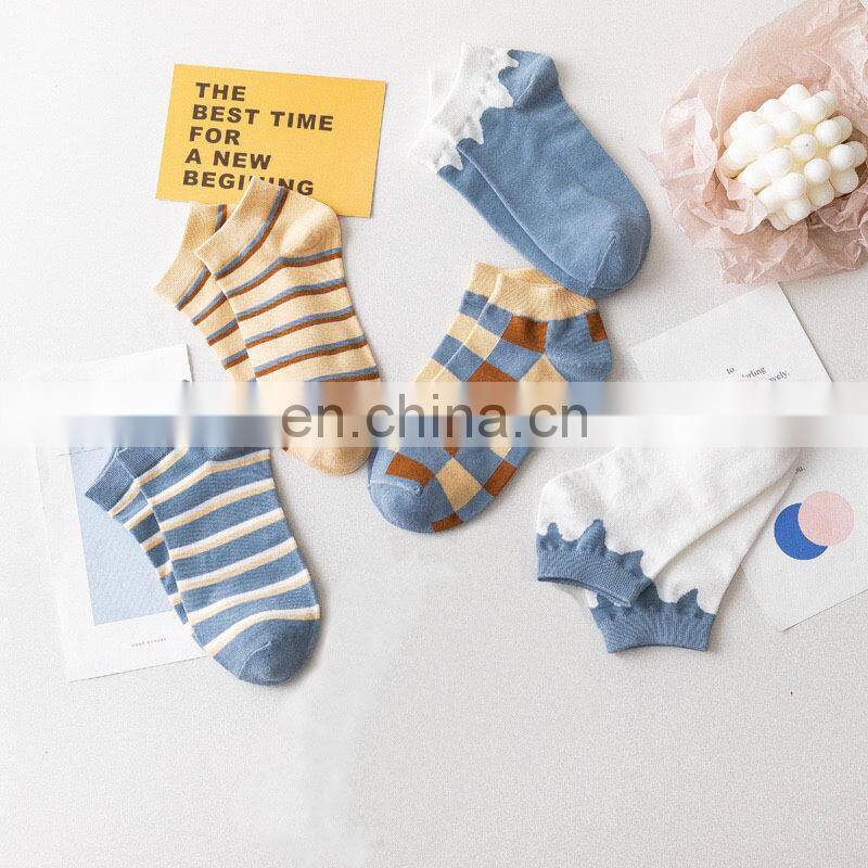 Women's Ladies Cheap Wholesale Colorful Summer High Quality Stripe Stars Short Cartoon Food Ankle Sock